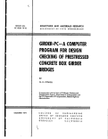 Cover page: GIRDER-PC - A Computer Program for Design Checking of Prestressed Concrete Box Girder Bridges