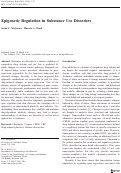 Cover page: Epigenetic Regulation in Substance Use Disorders