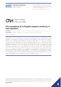 Cover page of The acquisition of L2 English complex onsets by L1 Farsi speakers