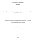 Cover page: Implementing Listening and Spoken Language Intervention for Children with Hearing Loss in the Public School Setting