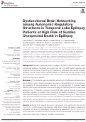 Cover page: Dysfunctional Brain Networking among Autonomic Regulatory Structures in Temporal Lobe Epilepsy Patients at High Risk of Sudden Unexpected Death in Epilepsy