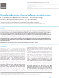 Cover page: Neural mechanisms of social influence in adolescence.