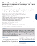 Cover page: Effects of Consuming Dietary Fructose versus Glucose on de novo Lipogenesis in Overweight and Obese Human Subjects