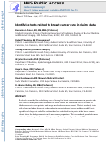 Cover page: Identifying tests related to breast cancer care in claims data