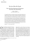 Cover page: We Are Who We Teach