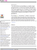 Cover page: I do think that accessibility is a really major thing that has come [out] of [the] pandemic: The lived experiences of resilience and health-related quality of life among a diverse sample of graduate students during the COVID-19 pandemic.