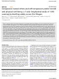 Cover page: Compassion toward others and self-compassion predict mental and physical well-being: a 5-year longitudinal study of 1090 community-dwelling adults across the lifespan