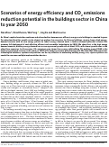 Cover page: Scenarios of energy efficiency and CO2 emissions reduction potential in the buildings sector in China to year 2050