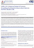 Cover page: SARS-CoV-2 Omicron Variant of Concern: Everything You Wanted to Know about Omicron but Were Afraid to Ask