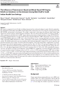 Cover page: The Influence of Transmission-Based and Moral-Based HIV Stigma Beliefs on Intentions to Discriminate Among Ward Staff in South Indian Health Care Settings