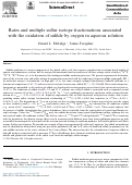 Cover page: Rates and multiple sulfur isotope fractionations associated with the oxidation of sulfide by oxygen in aqueous solution