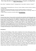 Cover page: Phase change materials for thermal energy storage: A perspective on linking phonon physics to performance