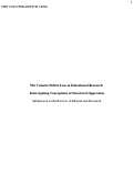 Cover page: The Counter-Deficit Lens in Educational Research: Interrogating Conceptions of Structural Oppression