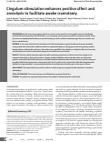 Cover page: Cingulum stimulation enhances positive affect and anxiolysis to facilitate awake craniotomy.