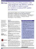 Cover page: Improving prescribing practices with rapid diagnostic tests (RDTs): synthesis of 10 studies to explore reasons for variation in malaria RDT uptake and adherence
