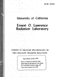 Cover page: STUDIES IN NUCLEAR SPECTROSCOPY BY TWO-NUCLEON TRANSFER REACTIONS