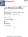 Cover page: Evolution of the Argentina Ministry of Defense since 1983: Organizations, norms, and personnel