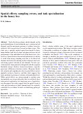 Cover page: Spatial effects, sampling errors, and task specialization in the honey bee