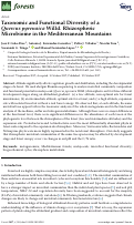 Cover page: Taxonomic and Functional Diversity of a Quercus pyrenaica Willd. Rhizospheric Microbiome in the Mediterranean Mountains