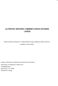 Cover page: Activity Setting Observation System Rule Book