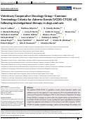 Cover page: Veterinary Cooperative Oncology Group-Common Terminology Criteria for Adverse Events (VCOG-CTCAE v2) following investigational therapy in dogs and cats.