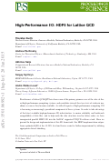 Cover page: High-performance I/O: HDF5 for lattice QCD