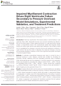 Cover page: Impaired Myofilament Contraction Drives Right Ventricular Failure Secondary to Pressure Overload: Model Simulations, Experimental Validation, and Treatment Predictions