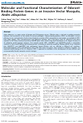 Cover page: Molecular and Functional Characterization of Odorant-Binding Protein Genes in an Invasive Vector Mosquito, Aedes albopictus