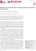 Cover page: Metagenome-Assembled Genomes from Appalachian Acid Mine Drainage Sites.