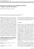 Cover page: Microscale wear behavior and crosslinking of PEG-like coatings for total hip replacements