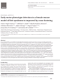 Cover page: Early motor phenotype detection in a female mouse model of Rett syndrome is improved by cross-fostering