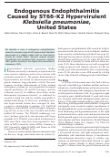 Cover page: Endogenous Endophthalmitis Caused by ST66-K2 Hypervirulent Klebsiella pneumoniae, United States.