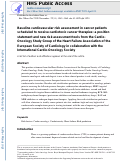 Cover page: Baseline cardiovascular risk assessment in cancer patients scheduled to receive cardiotoxic cancer therapies: a position statement and new risk assessment tools from the Cardio-Oncology Study Group of the Heart Failure Association of the European Society of Cardiology in collaboration with the International Cardio-Oncology Society.