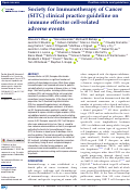 Cover page: Society for Immunotherapy of Cancer (SITC) clinical practice guideline on immune effector cell-related adverse events