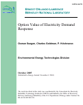 Cover page: Option Value of Electricity Demand Response