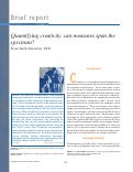 Cover page: Quantifying creativity: can measures span the spectrum?