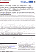 Cover page: Safety, Tolerability, and Pharmacokinetics of a Long-Acting Broadly Neutralizing Human Immunodeficiency Virus Type 1 (HIV-1) Monoclonal Antibody VRC01LS in HIV-1–Exposed Newborn Infants