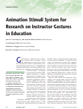 Cover page: Animation Stimuli System for Research on Instructor Gestures in Education