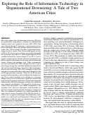 Cover page: Exploring the Role of Information Technology in Organizational Downsizing: A Tale of Two American Cities