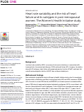 Cover page: Heart rate variability and the risk of heart failure and its subtypes in post-menopausal women: The Women’s Health Initiative study