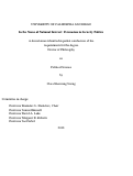 Cover page: In the Name of National Interest: Persuasion in Security Politics