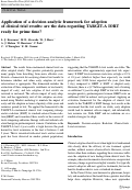 Cover page: Application of a decision analytic framework for adoption of clinical trial results: are the data regarding TARGIT-A IORT ready for prime time?