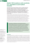 Cover page: Biallelic TET2 mutation sensitizes to 5’-azacitidine in acute myeloid leukemia