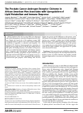 Cover page: The Prostate Cancer Androgen Receptor Cistrome in African American Men Associates with Upregulation of Lipid Metabolism and Immune Response.