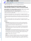 Cover page: Does Mandating Nursing Home Participation in Quality Reporting Make a Difference? Evidence From Massachusetts