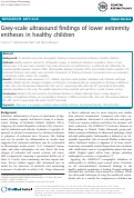 Cover page: Grey-scale ultrasound findings of lower extremity entheses in healthy children