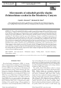 Cover page: Movements of subadult prickly sharks Echinorhinus cookei in the Monterey Canyon