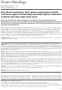 Cover page: Brain-derived neurotrophic factor genetic polymorphism (rs6265) is protective against chemotherapy-associated cognitive impairment in patients with early-stage breast cancer.