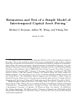 Cover page: Estimation and Test of a Simple Model of Intertemporal Capital Asset Pricing
