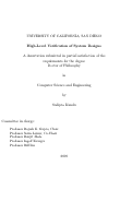 Cover page: High-level verification of system designs